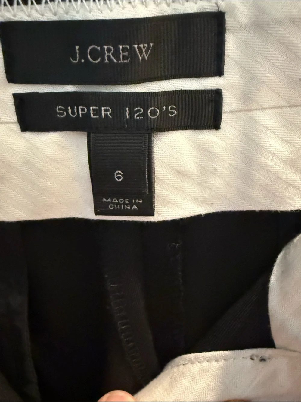 J.Crew Super 120’s 100% Wool Black Tailored Trousers Dress Pants Size 6